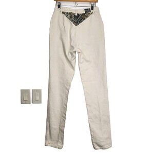 Western Ethics Vintage Bareback Jeans Womens 7/8 Ivory Tapestry Yoke Long Inseam